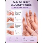 Nude Leopard Print Press‑On Nails with 3D Hello Kitty & Bows, Long Almond Cute Sweet False Nails